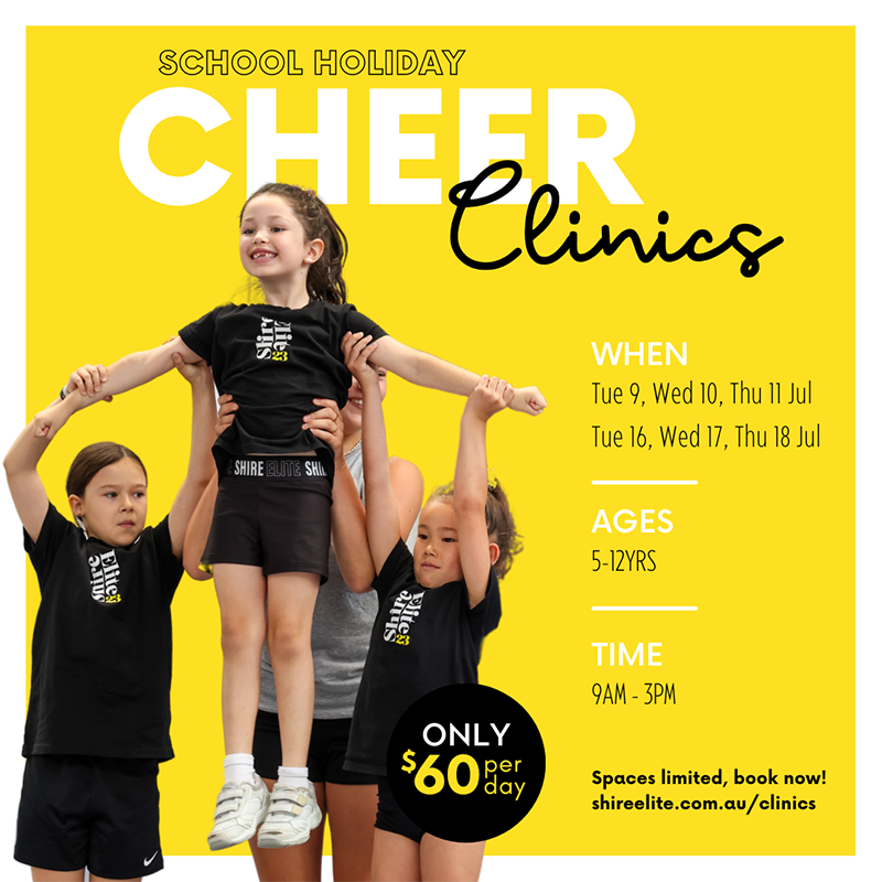 Shire Elite’s Cheer Clinics are Back These School Holidays!