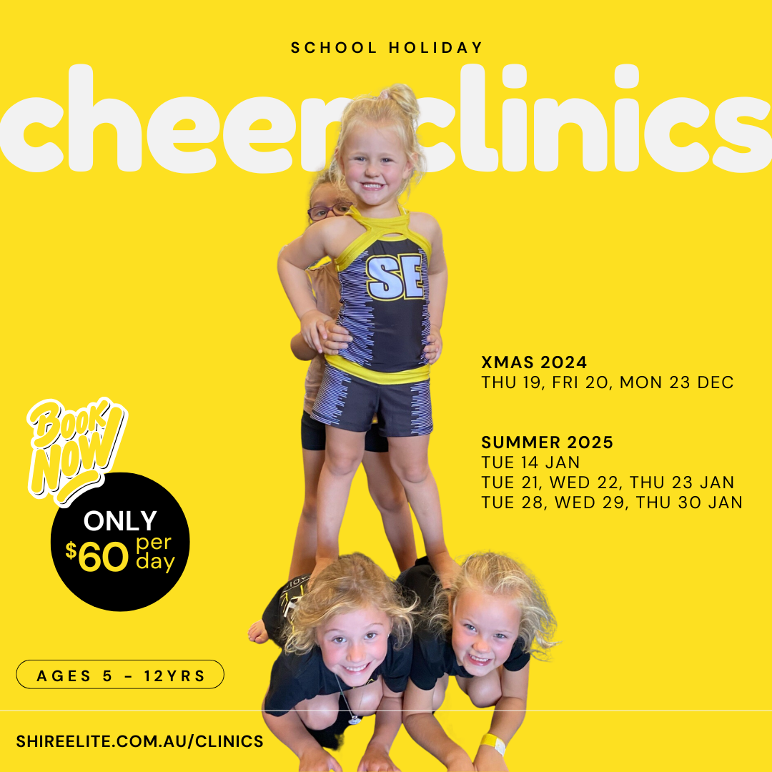 Ready for action-packed days with Shire Elite’s Cheer Clinics! ✨🤸😃⁠