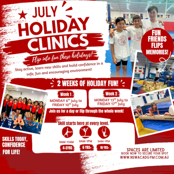 July School Holidays at The NSW Academy of Gymnastics