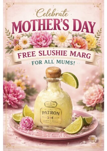 Free Slushie Marg or Prosecco at Retro Cronulla this Mothers Day
